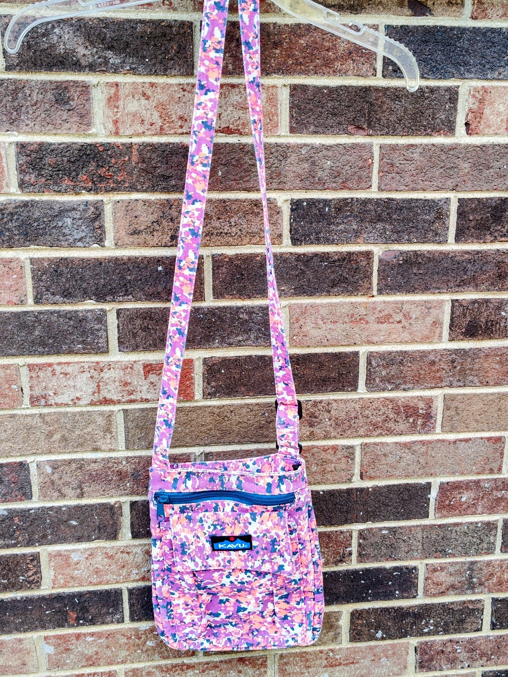 Kavu Pink Purple Floral Crossbody Bag